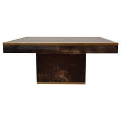 Brown Parchment Coffee Table by Aldo Tura