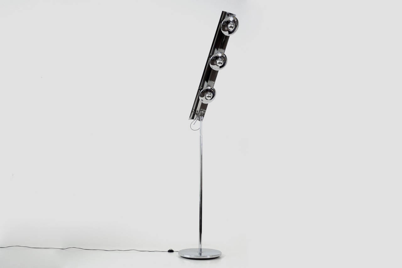 Mid-20th Century Chrome Theatrical Floor Lamp