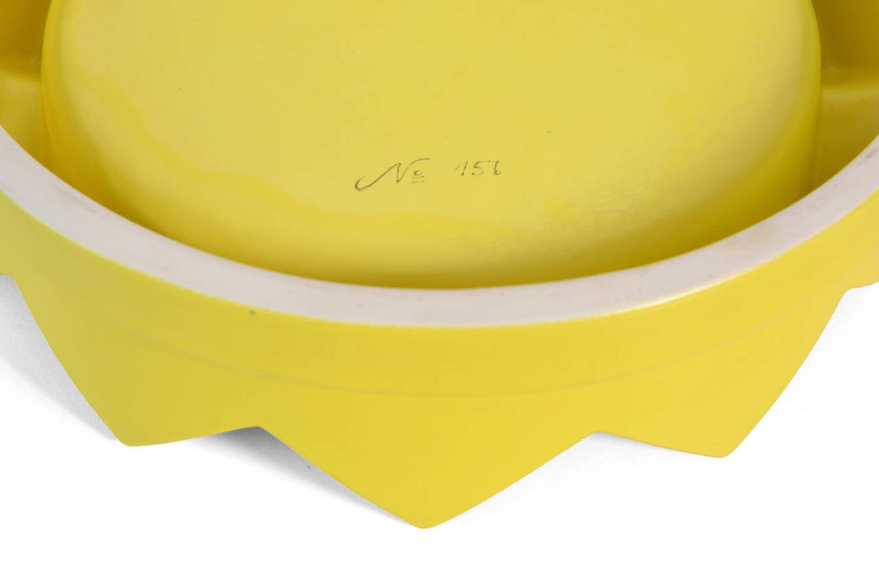 Yellow Glazed Bowl by Ettore Sottsass In Good Condition In Rotterdam, NL