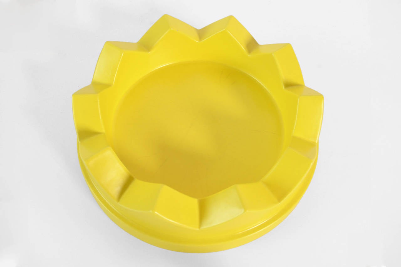 Modern Yellow Glazed Bowl by Ettore Sottsass