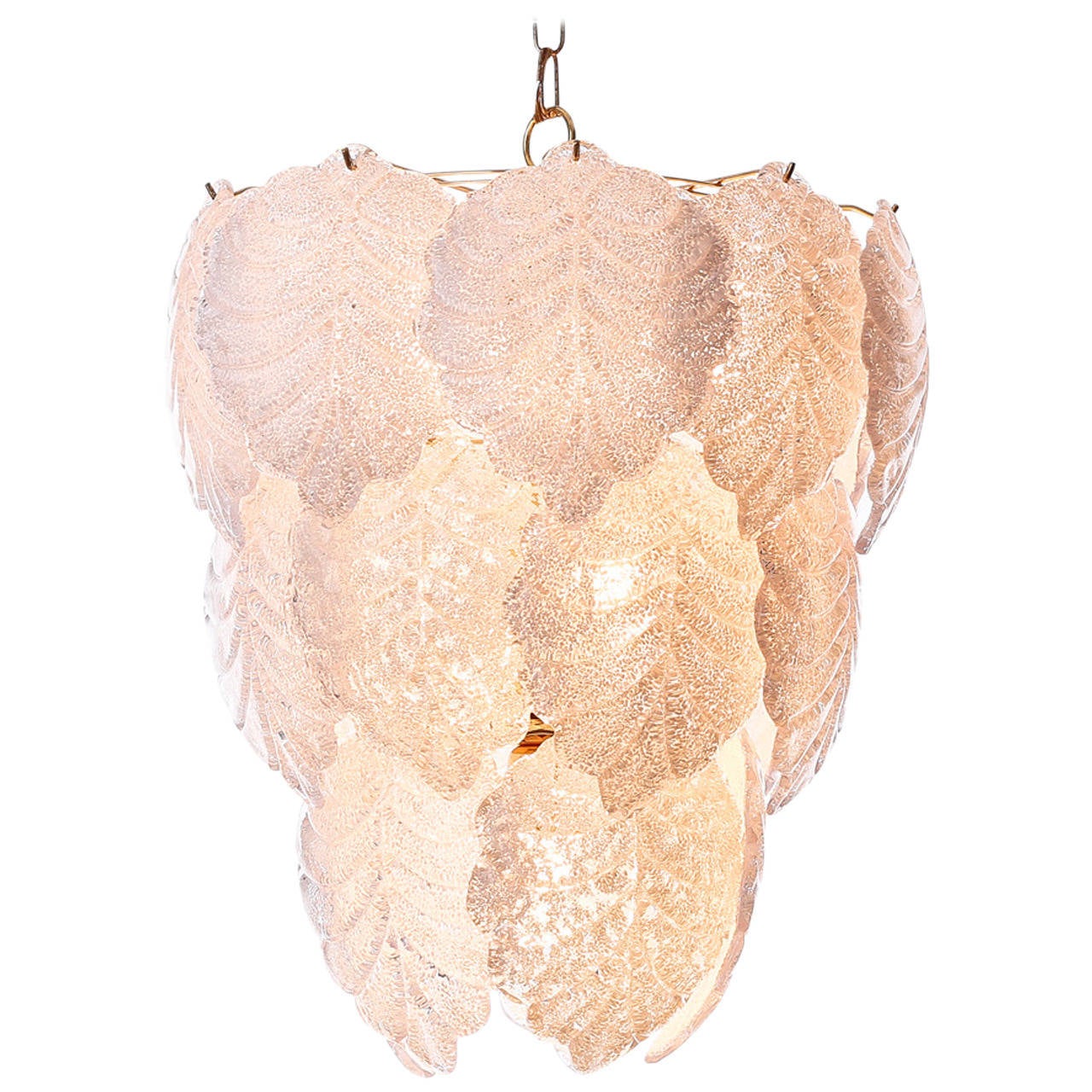 Murano Leaf Chandelier by Mazzega at 1stDibs