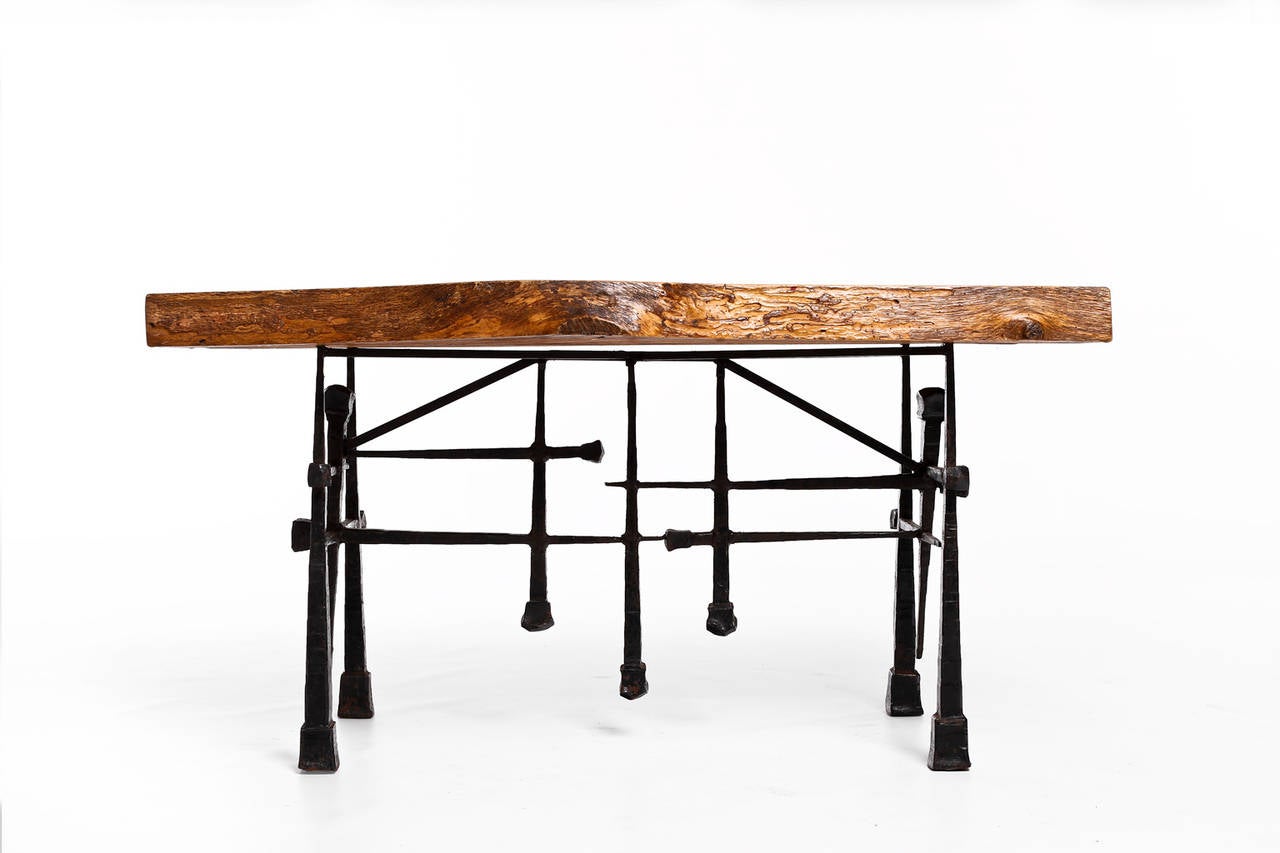 French Brutalist Side Table - console table
