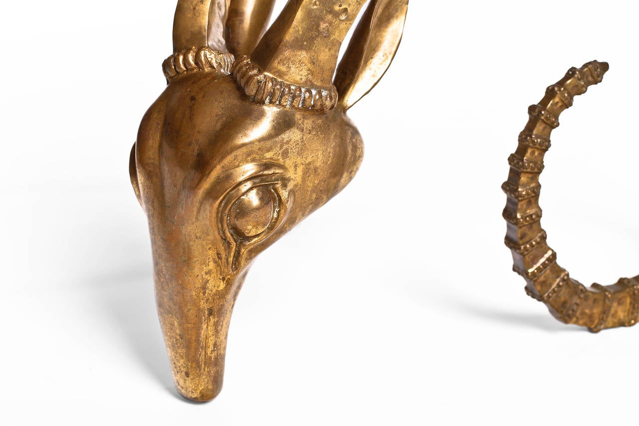 Brass Ram's Head Coffee Table 1