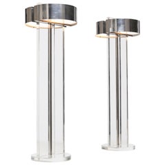 Exclusive Set of Large Lucite Table Lamps