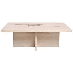 Travertine Coffee Table by Paul Kingma, 1980
