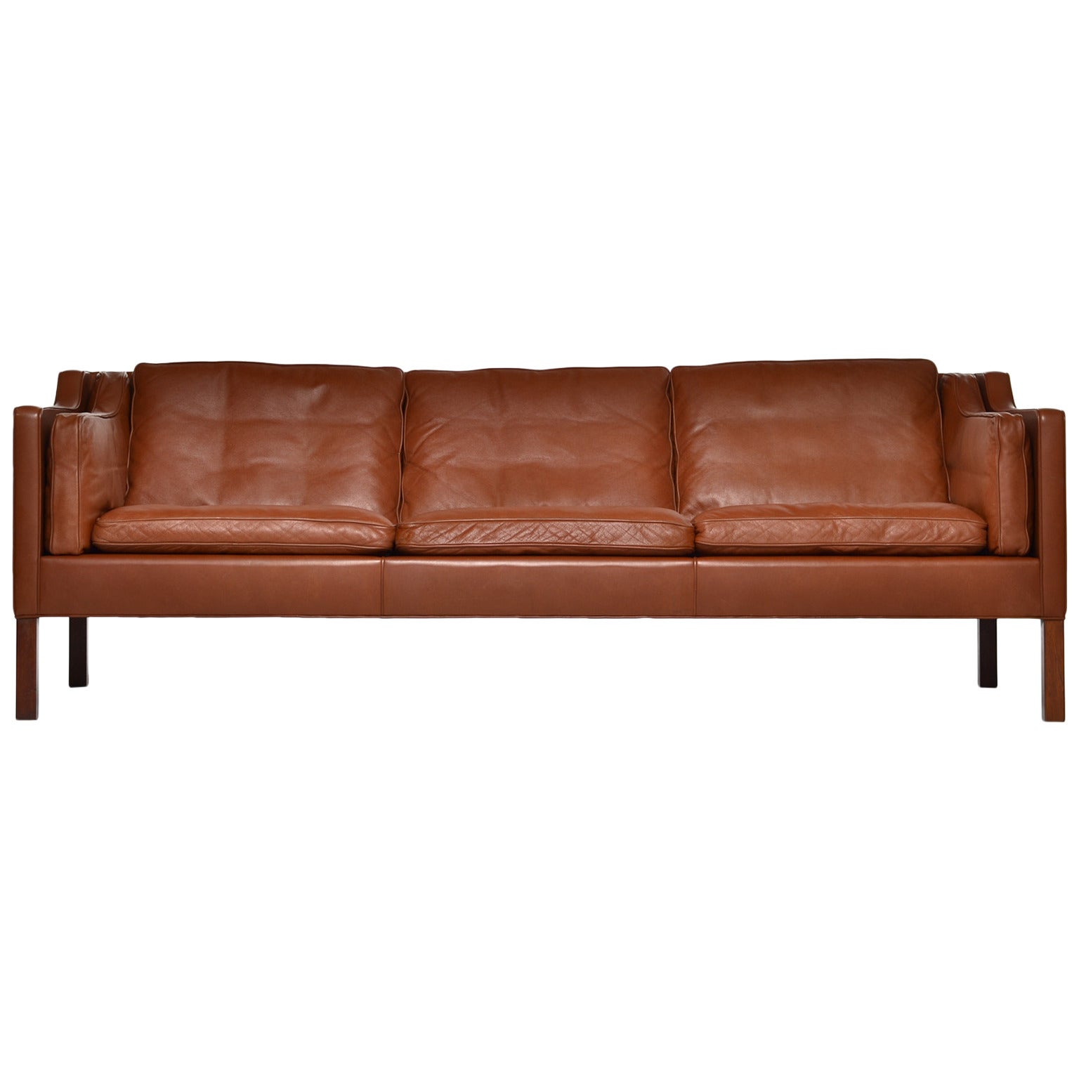 Cognac Leather Sofa Model 2213 by Børge Mogensen for Fredericia
