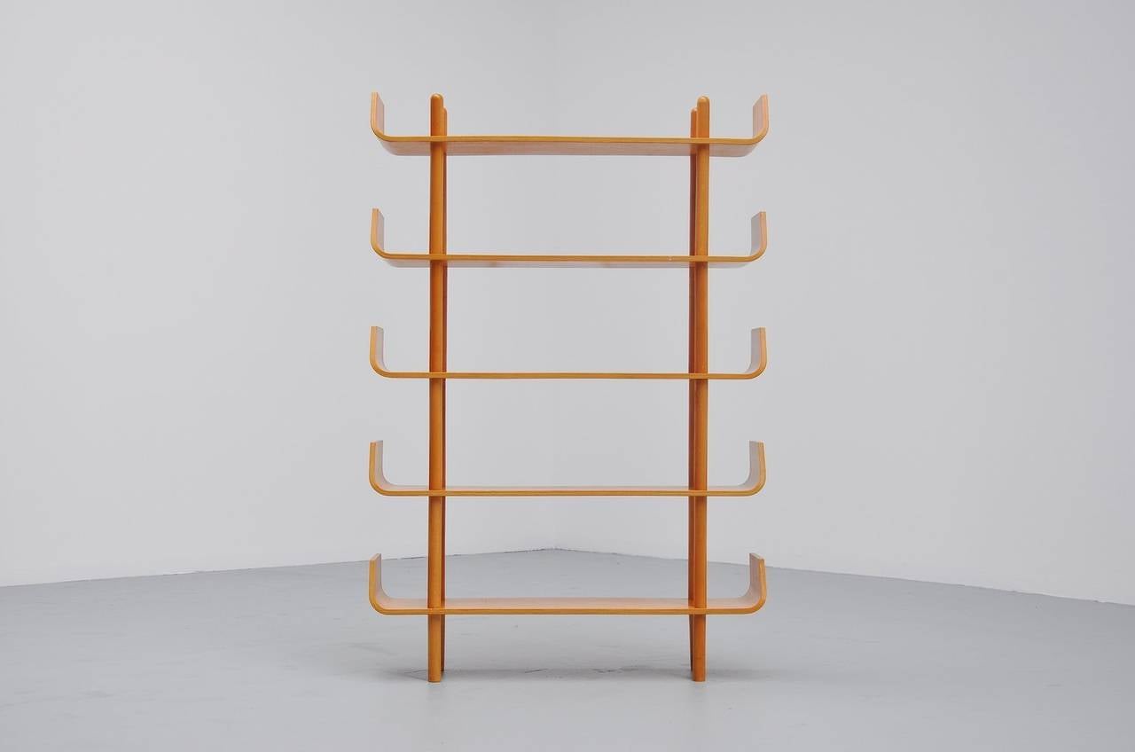 Mid-20th Century Willem Lutjens Slim Bookcase for Gouda Den Boer, 1953