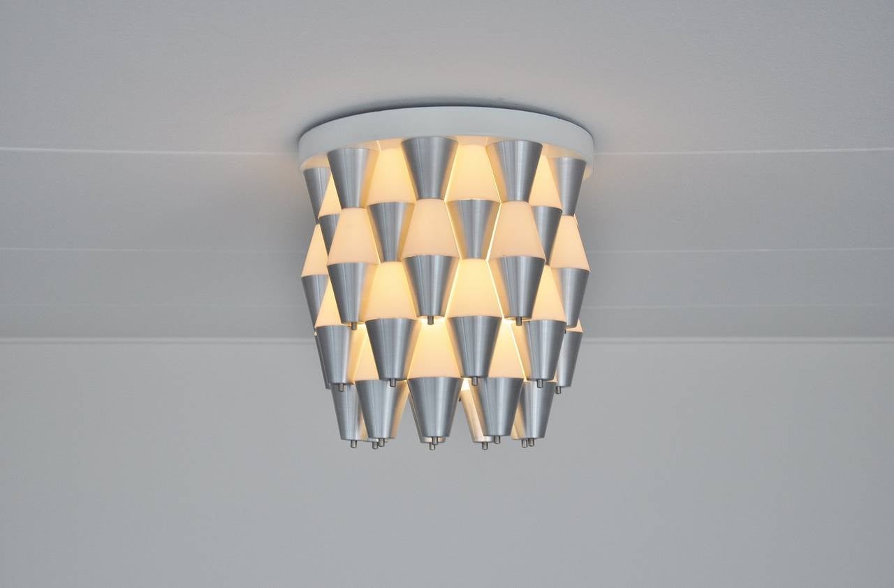 Aluminum RAAK Ludiek Ceiling Lamp, 1960