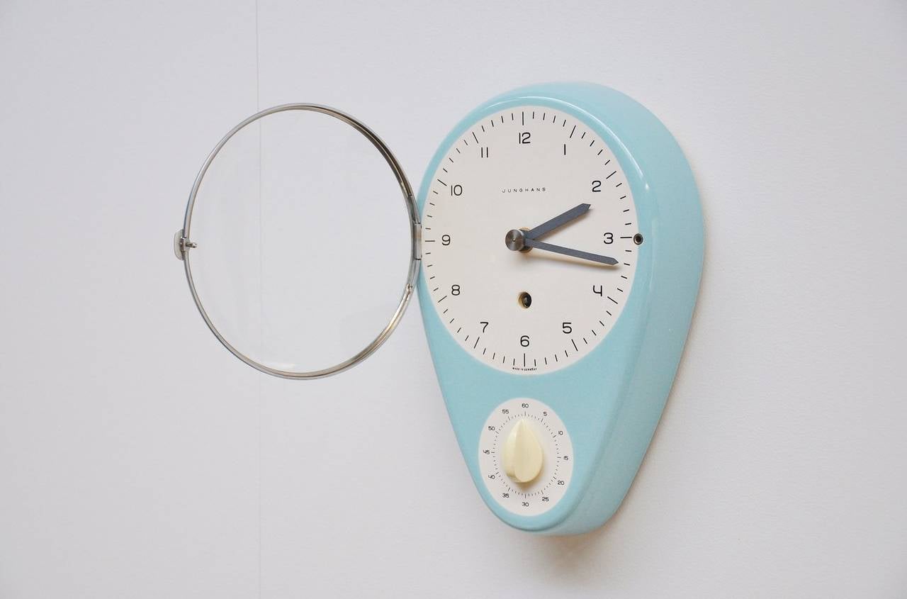 Mid-Century Modern Max Bill Junghans Kitchen Clock, 1953