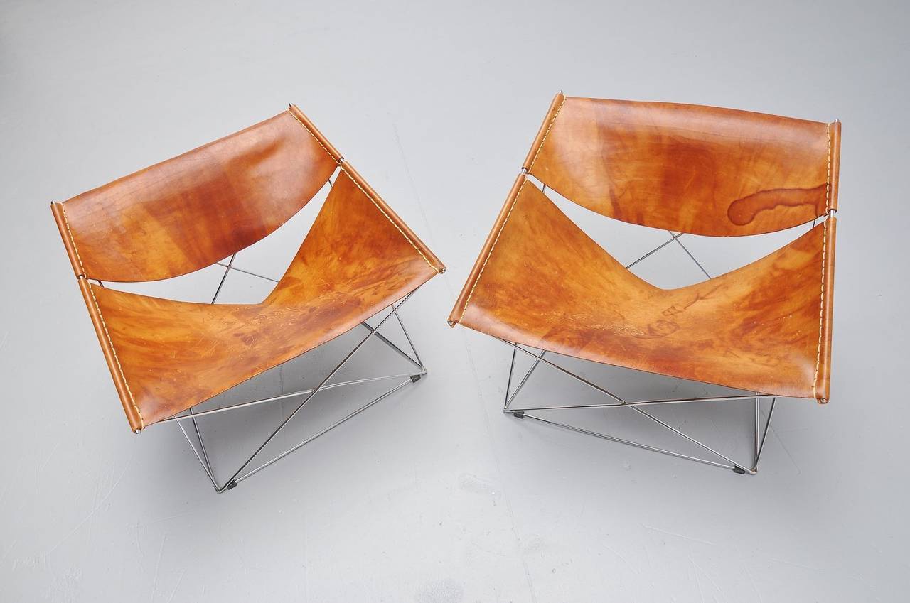 Mid-Century Modern Pair of Pierre Paulin F675 Butterfly Chairs for Artifort, 1963