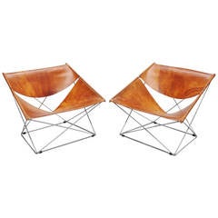 Pair of Pierre Paulin F675 Butterfly Chairs for Artifort, 1963