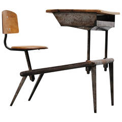 Vintage Jean Prouve school desk pupitre No. 800 France 1952
