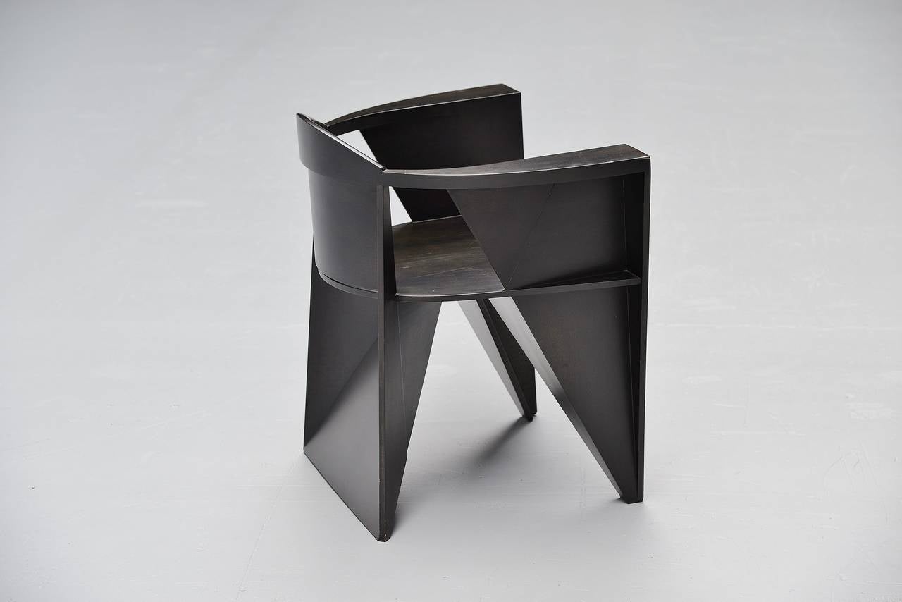 Mid-Century Modern Constructivist Armchair, 1970 Frank Lloyd Wright Inspired