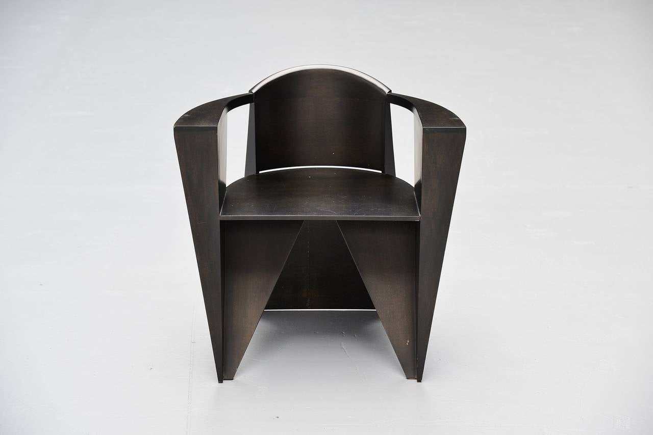 Late 20th Century Constructivist Armchair, 1970 Frank Lloyd Wright Inspired