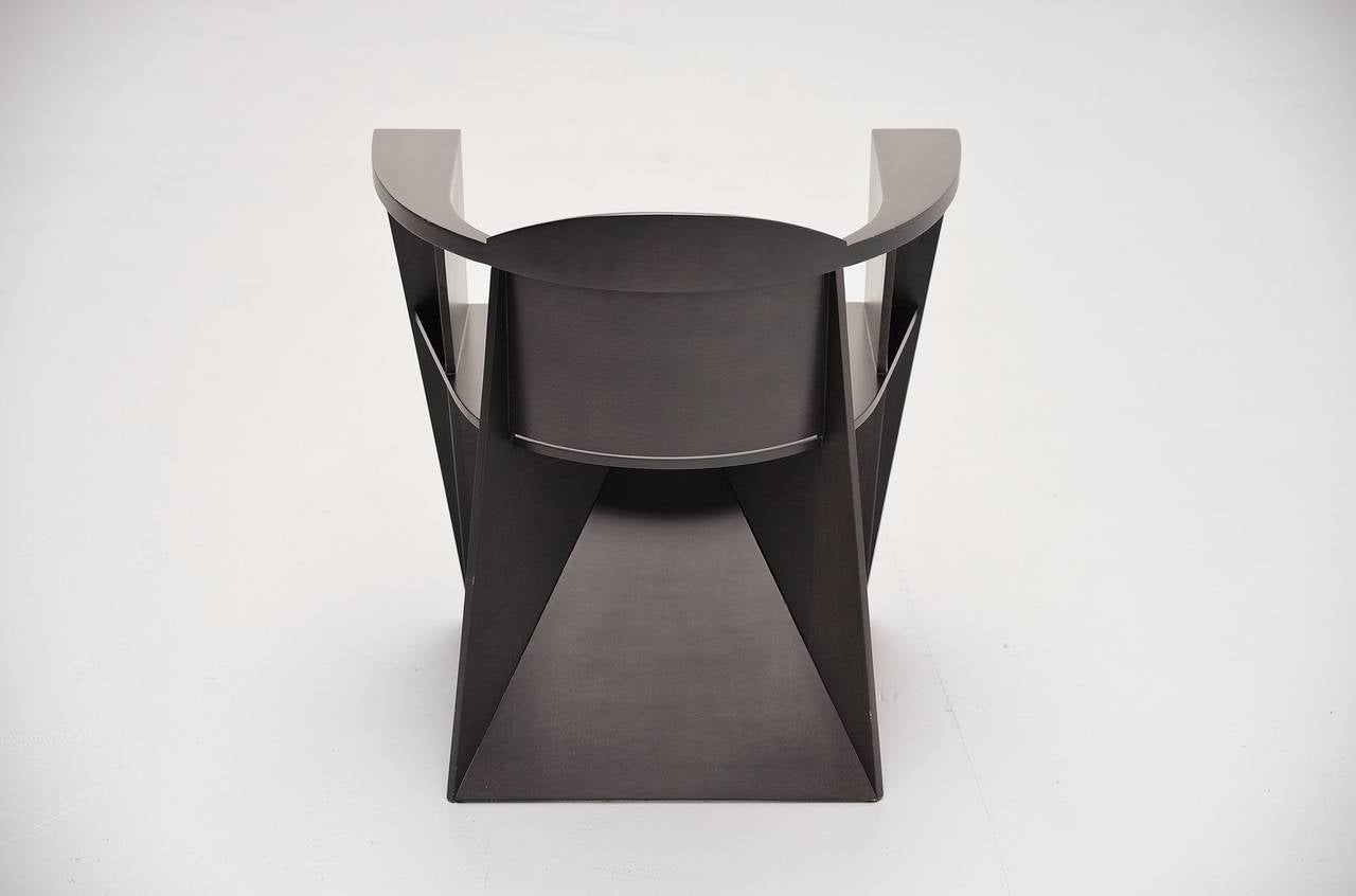 Stained Constructivist Armchair, 1970 Frank Lloyd Wright Inspired