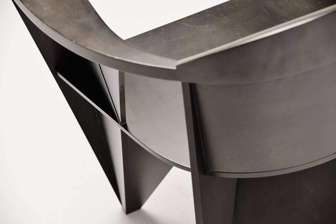 Constructivist Armchair, 1970 Frank Lloyd Wright Inspired In Fair Condition In Roosendaal, NL