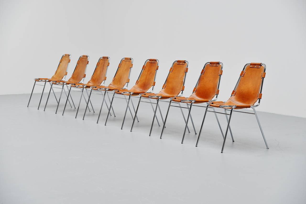 Mid-Century Modern Charlotte Perriand Stacking Chairs Les Arcs, France, 1960