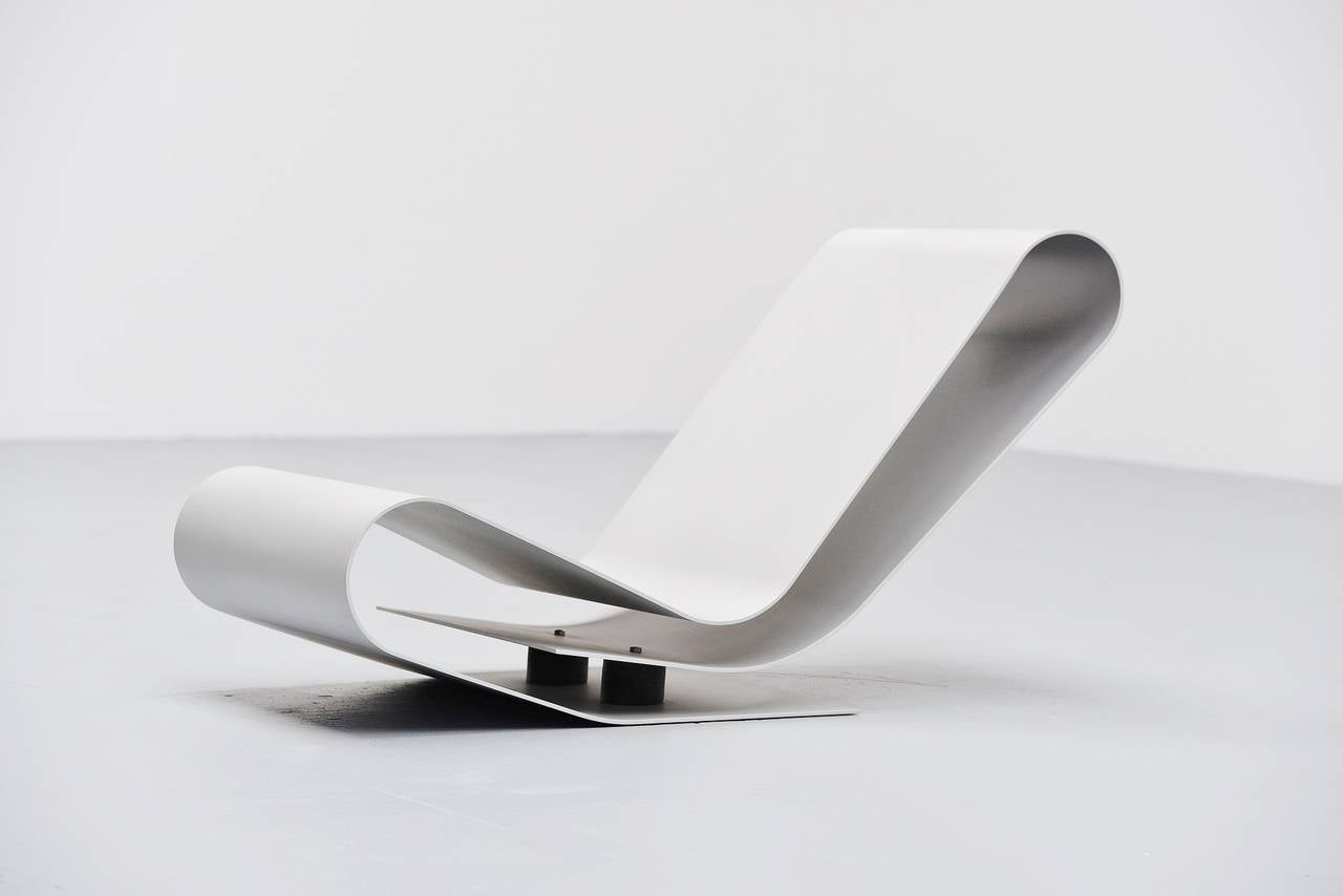 Fantastic low aluminum lounge chair model LC95A designed by Belgian designer Maarten van Severen (1956-2005) Gent, 1993. This chair was an early production by Maarten van Severen as later examples were marked and numbered and this one is unmarked.