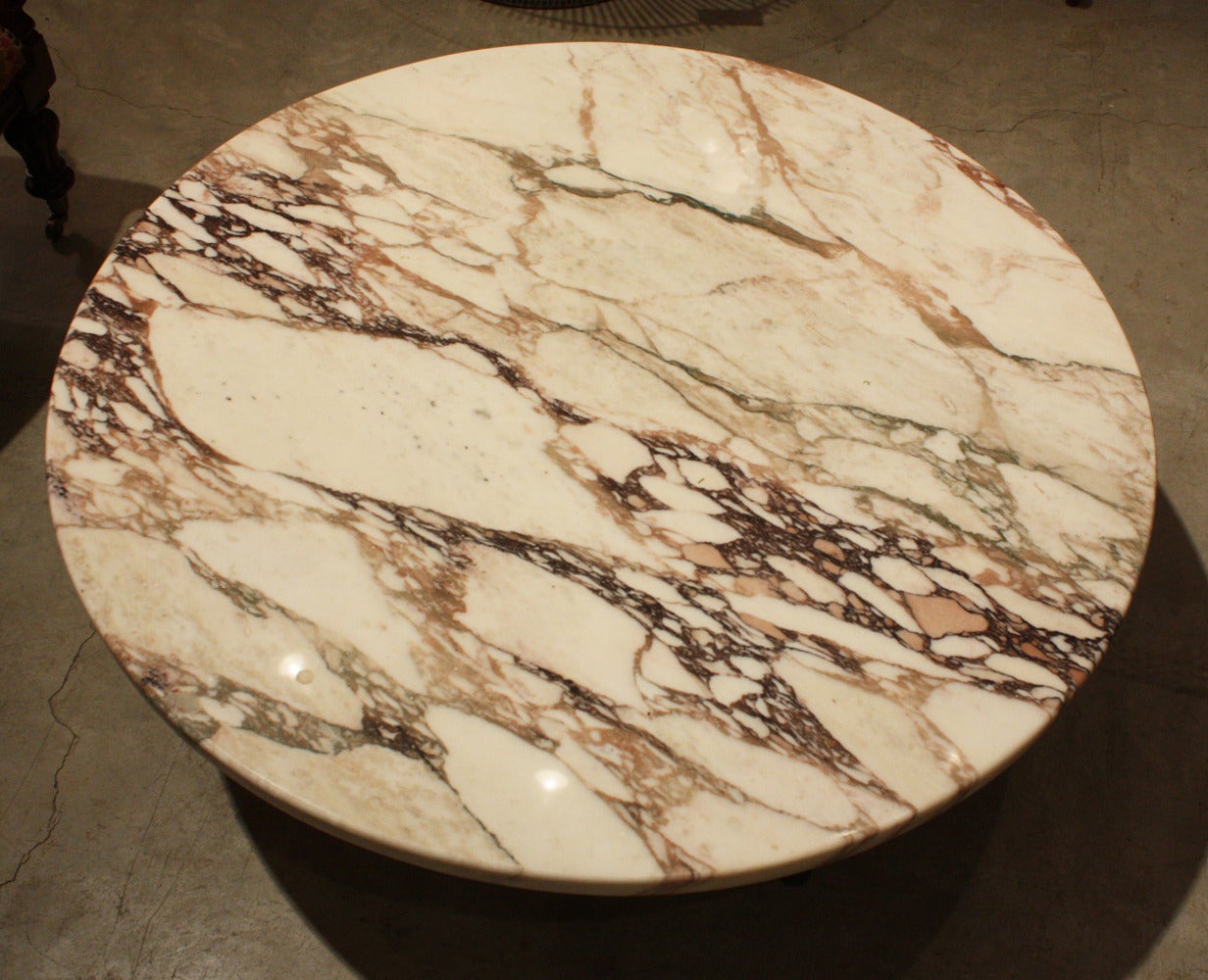 Mid-Century Modern Round Mid-Century Marble Topped Coffee Table