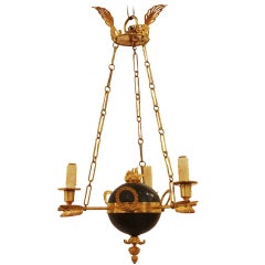 Three-Light Russian Neoclassical Chandelier