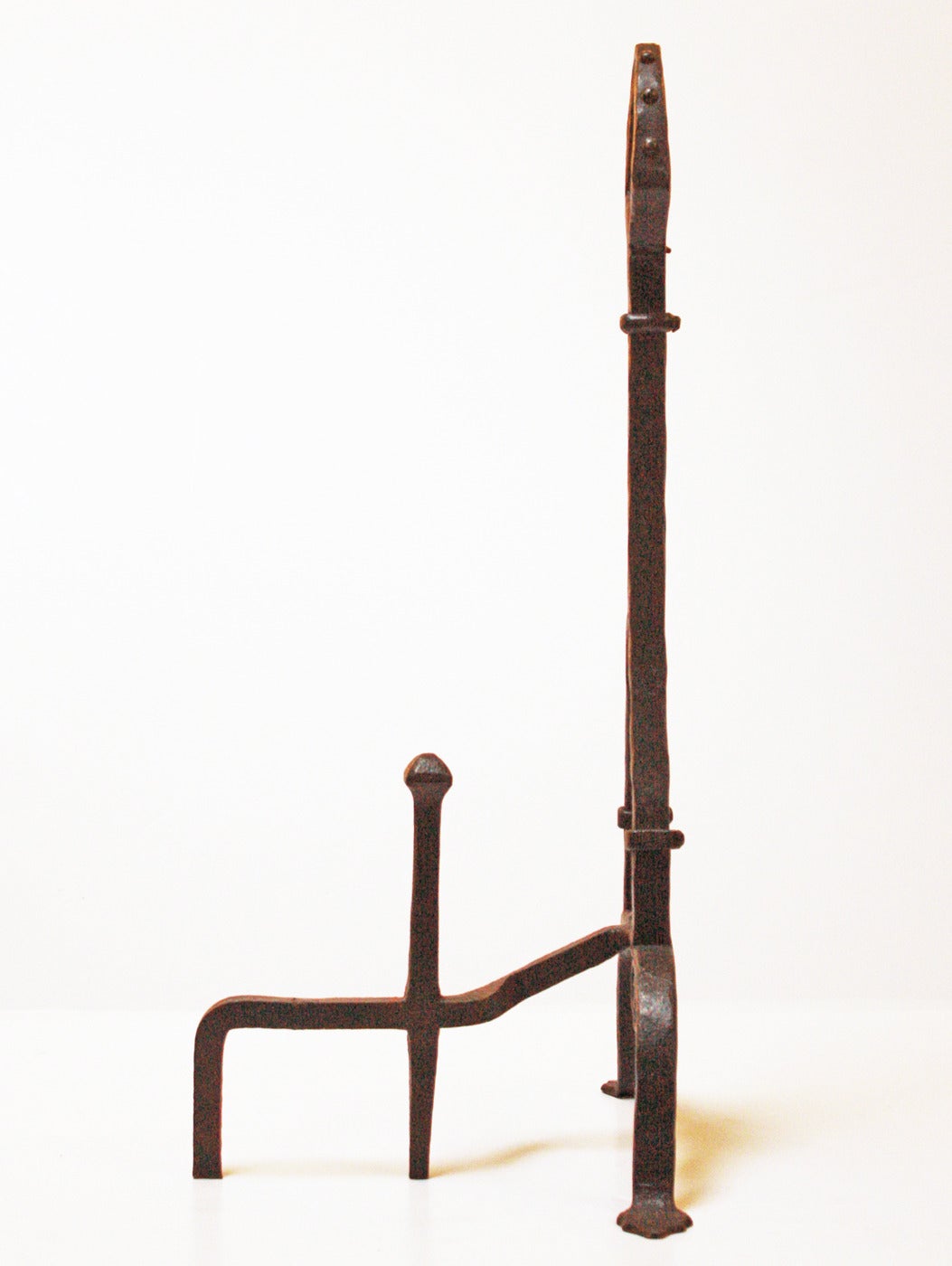 20th Century Fleur-de-Lis Wrought Iron Andirons