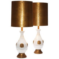 Pair of Important Hand Modeled Ceramic Lamps by Zaccagnini 7