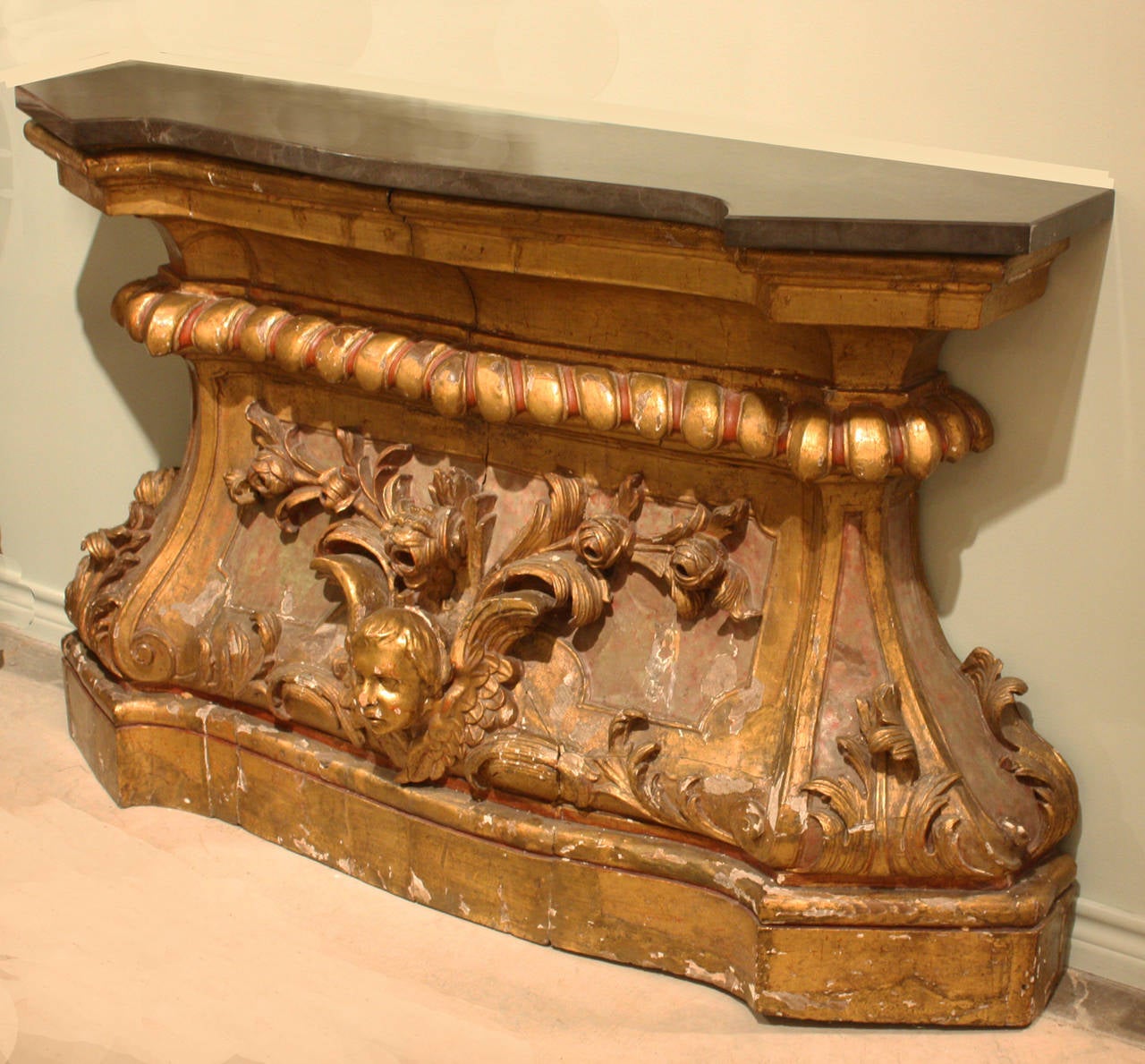 19th Century Gilt French Baroque Style Console