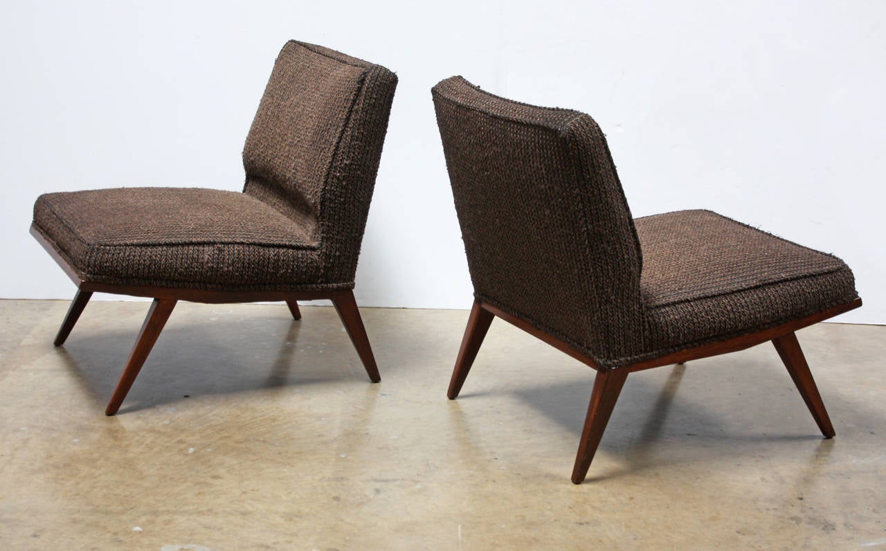 Mid-Century Modern Pair of Lounge or Slipper Chairs Attributed to Paul McCobb For Sale