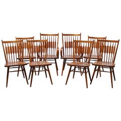 Set of 8 Kipp Stewart Walnut Centennial Dining Chairs for Drexel