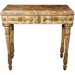 18th Century Italian Carved and Painted Console