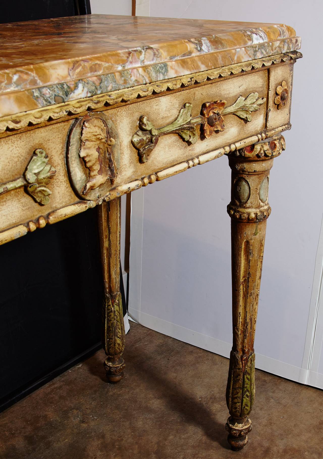 18th Century Italian Carved and Painted Console In Good Condition In Dallas, TX