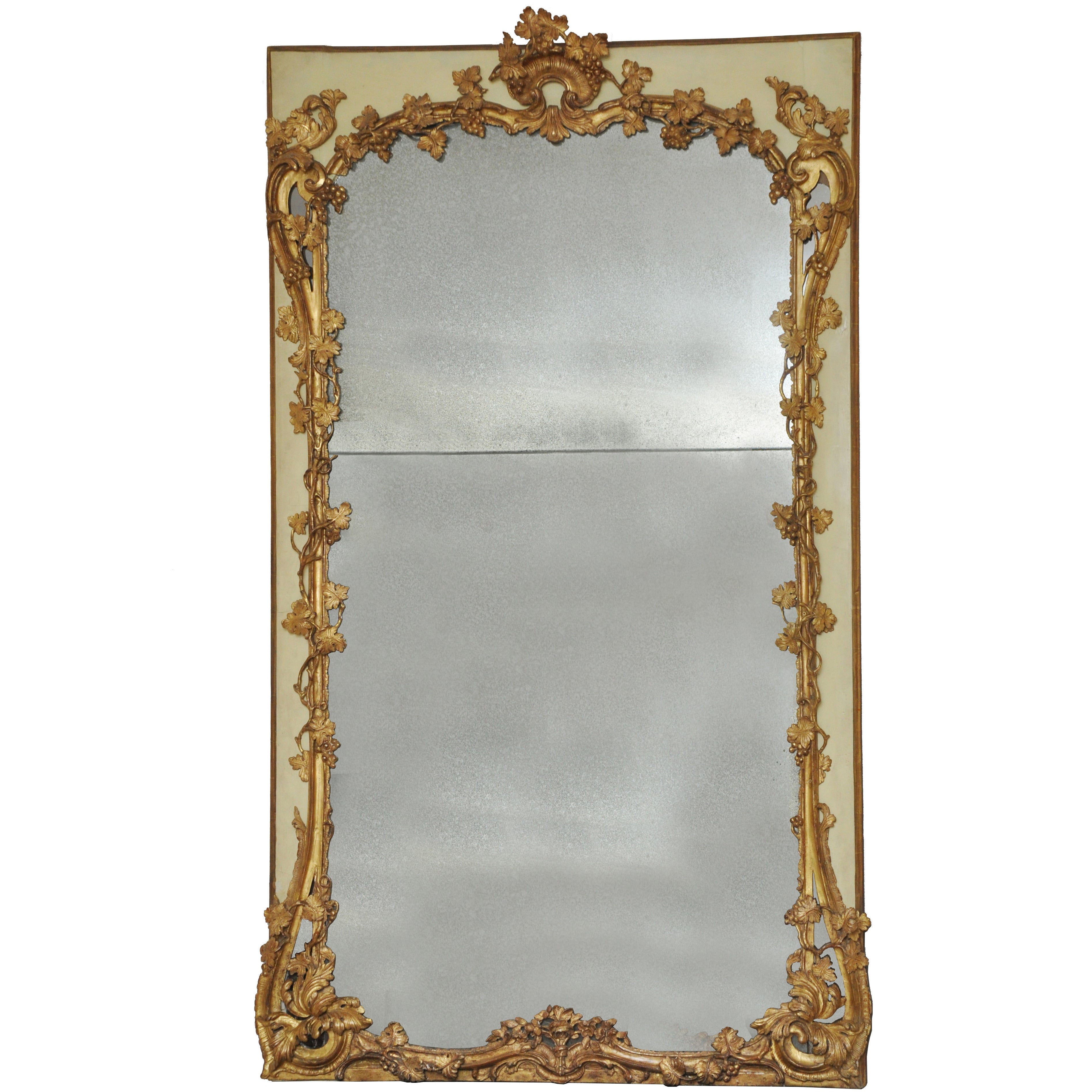 18th Century French Trumeau Mirror, Provence For Sale