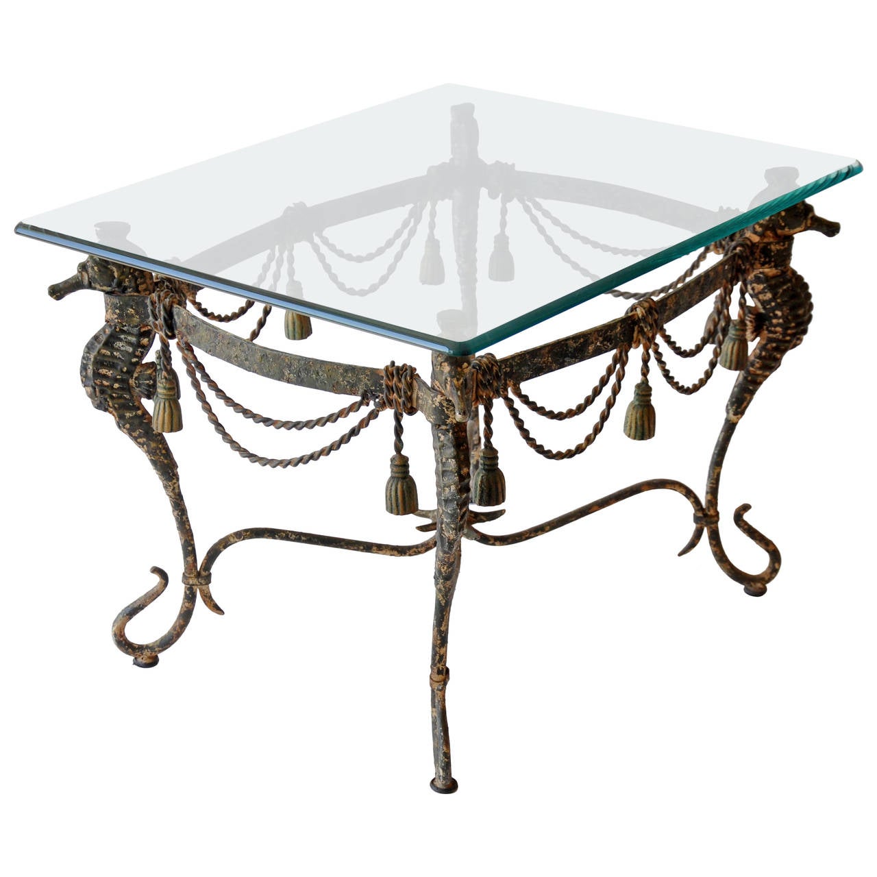 Mid Century Iron Seahorse Table