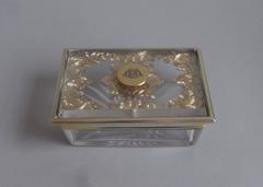 An exceptionally fine 
unusual silver gilt mounted glass Dressing Table Box