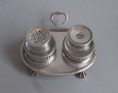 An extremely rare George III Lady's Inkstand made by Burrage Davenport.