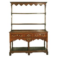 Used, Welsh Pot Board Dresser and Rack