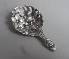 A very rare Lily Pad Caddy Spoon made in Sheffield by Alexander Hadfield.