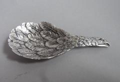An extremely rare and important William IV Eagle's Wing Caddy Spoon 