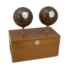 Antique Pair of Presentation Lawn Bowls by Slazenger