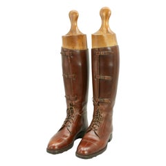 Antique Brown Leather Field Boots