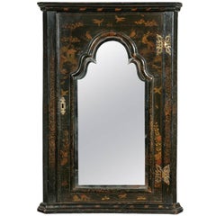 Antique Queen Anne Period Chinoiserie Lacquer Corner Cupboard