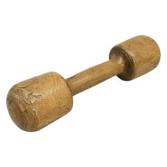 Antique Large Lignum Vitae Dumbbell