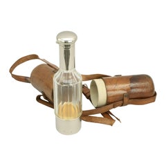 Glass Flask in Leather Case