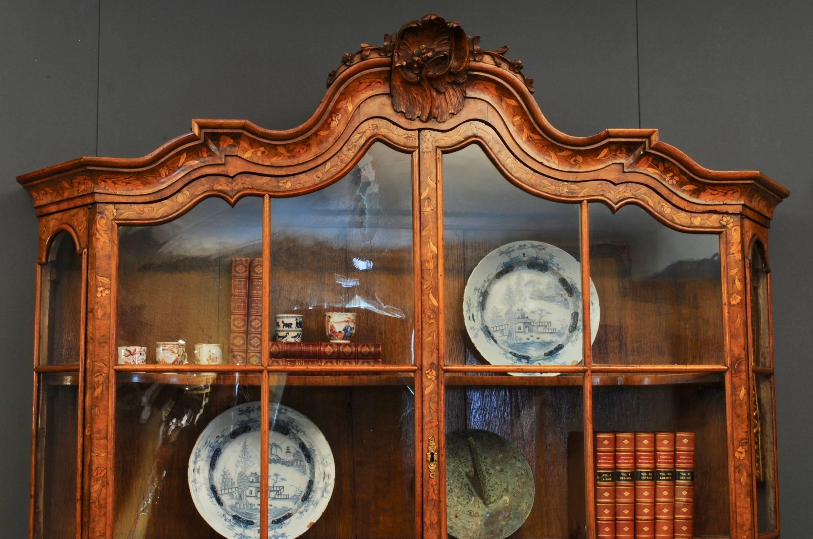 Late 18th Century Dutch Marquetry Walnut Cabinet