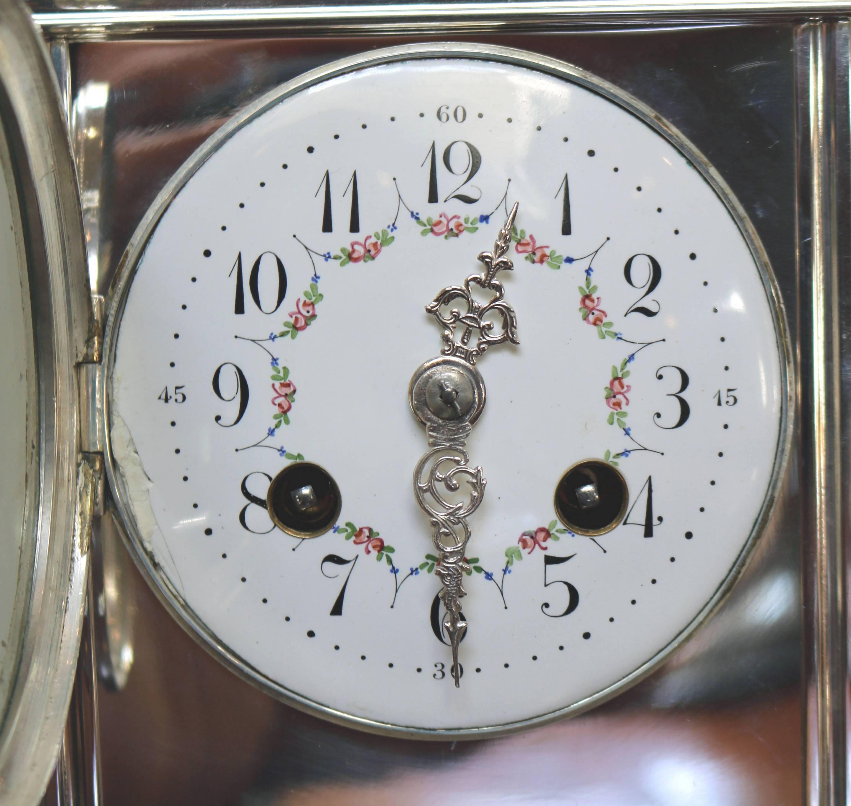 Silver Plated Striking Mantel Clock 2