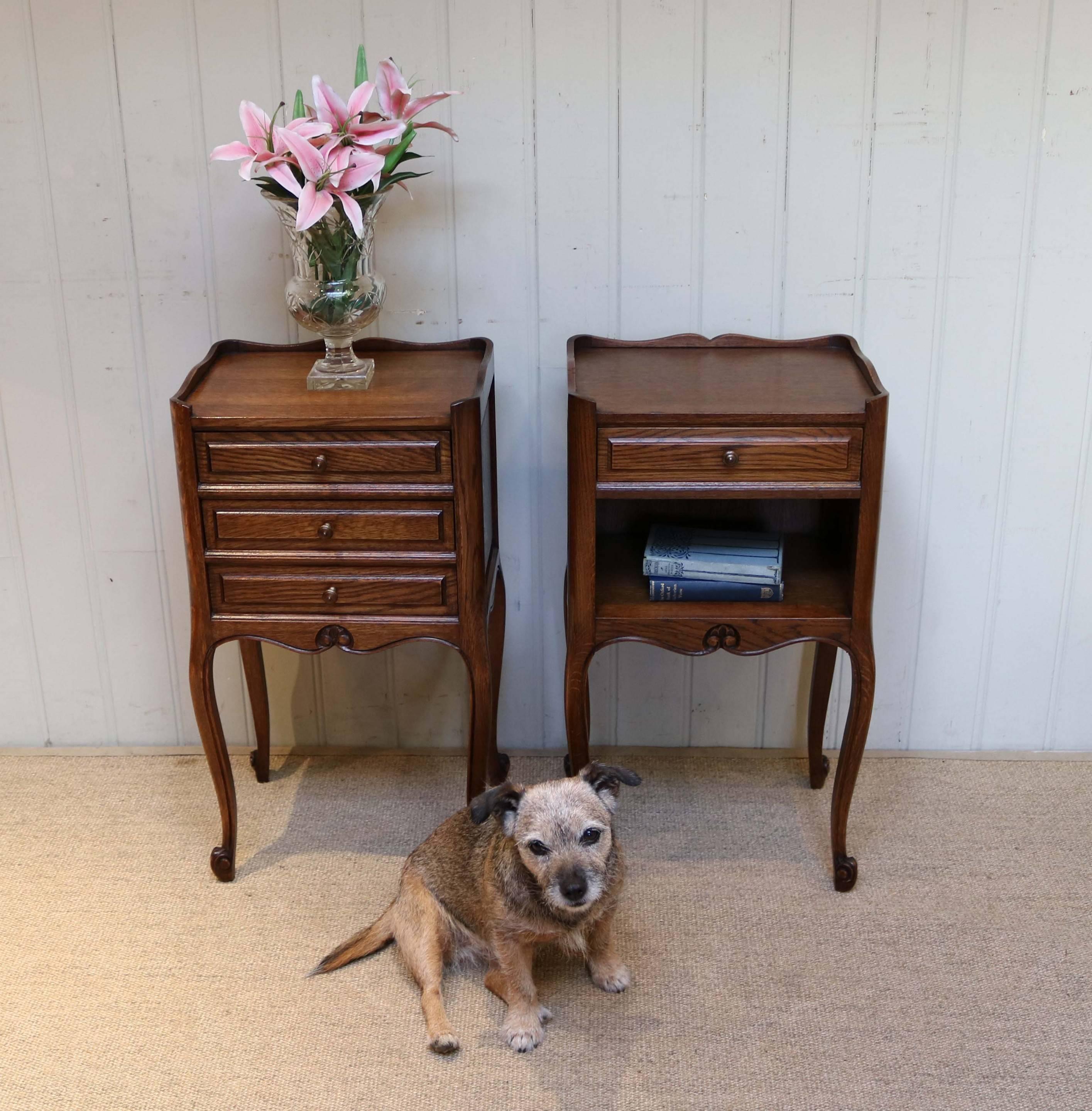 Early 20th Century Pair of Oak Bedside Cabinets For Sale