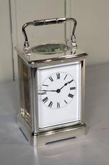 Large Silver Plated Carriage Clock