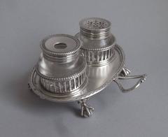 An extremely rare George III Lady's Inkstand made by Burrage Davenport.