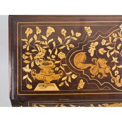 Antique Dutch Marquetry Walnut Bombe' Bureau, circa 1780