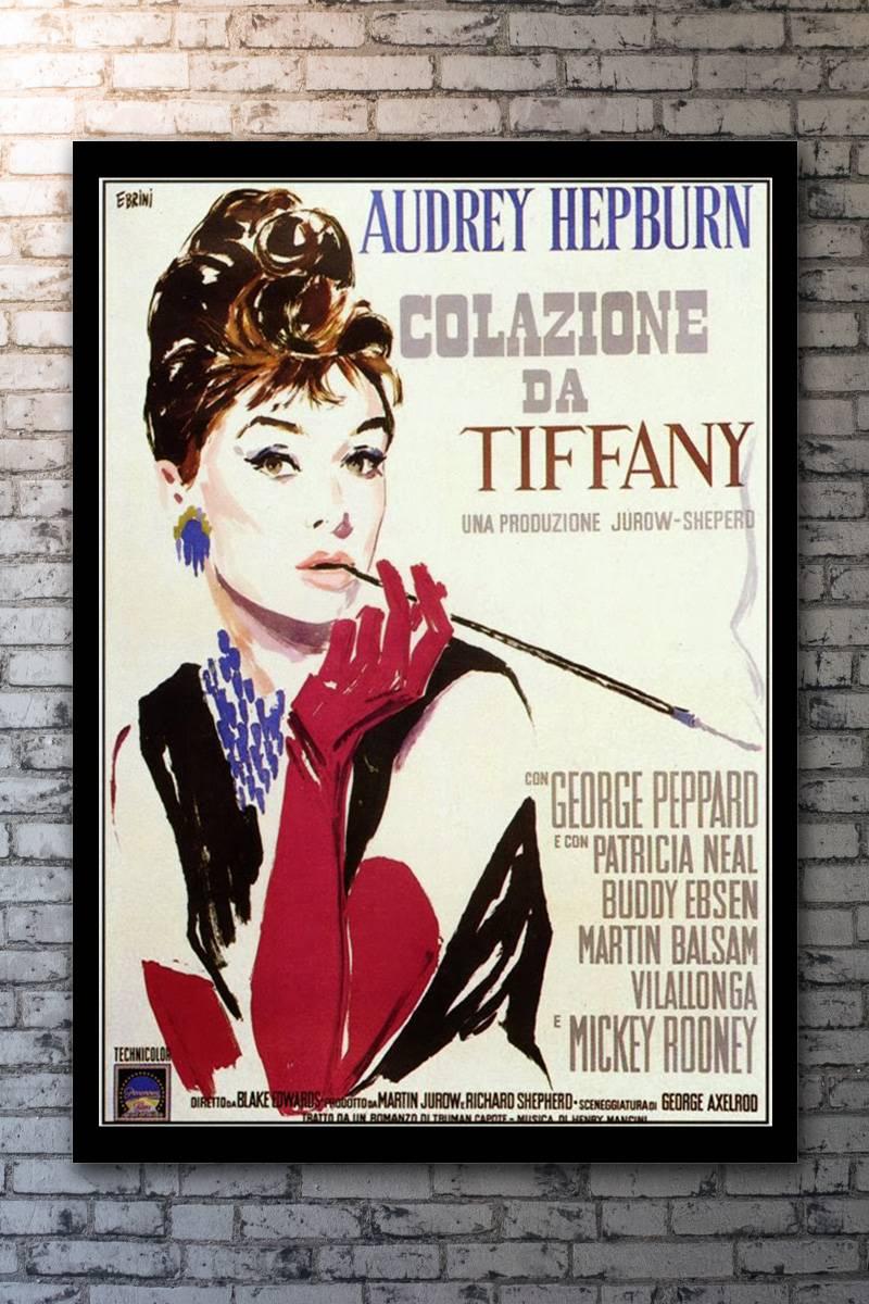 This oversized, vintage, 4-foglio variant of the Italian poster for Hepburn's greatest role is extremely rare. The story is based on Truman Capote's novel of a young woman in New York City who meets a young man when he moves into her apartment